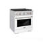ZLINE 30 in. 4 Burner Gas Range in DuraSnow®-1591022493
