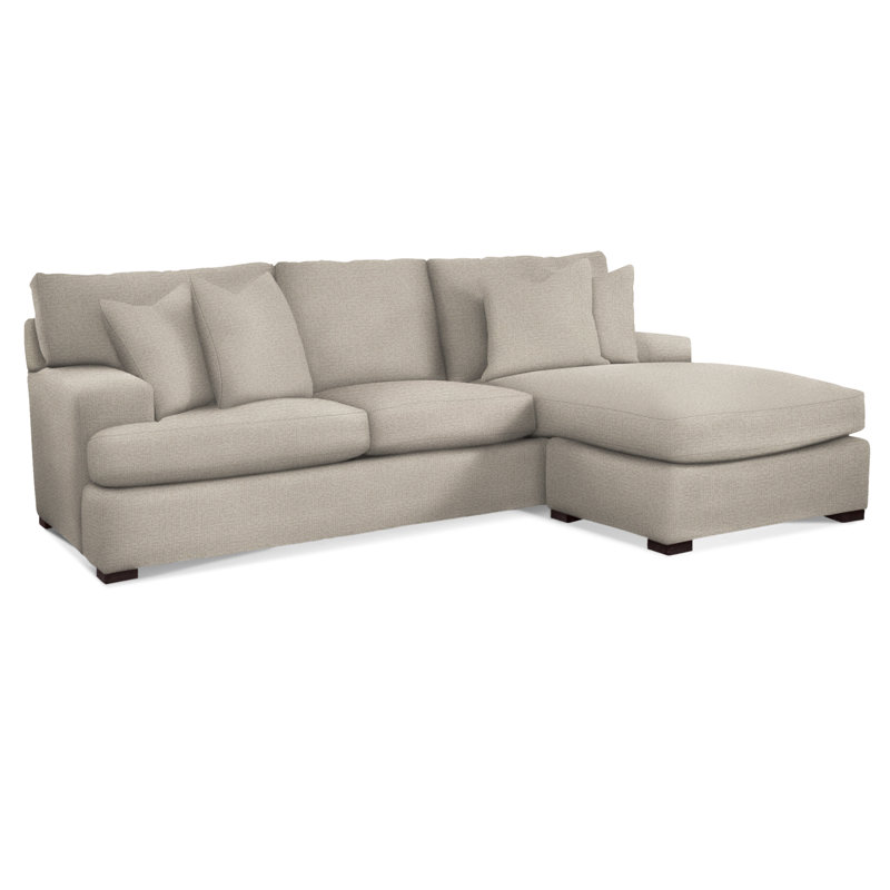 Cambria Upholstered Sectional Reversible, Java Finish, Beige Performance Fabric; 0851-73