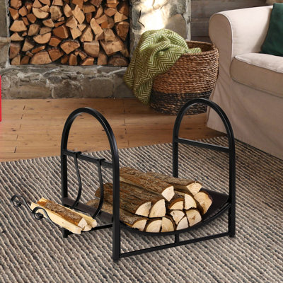 Sumiko 67.1 cm W Metal Firewood Log Holder Rack w/ Leatherette