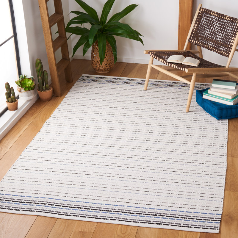 Breckenridge Flat Weave Cotton Striped Rug, Rectangle 8' x 10'