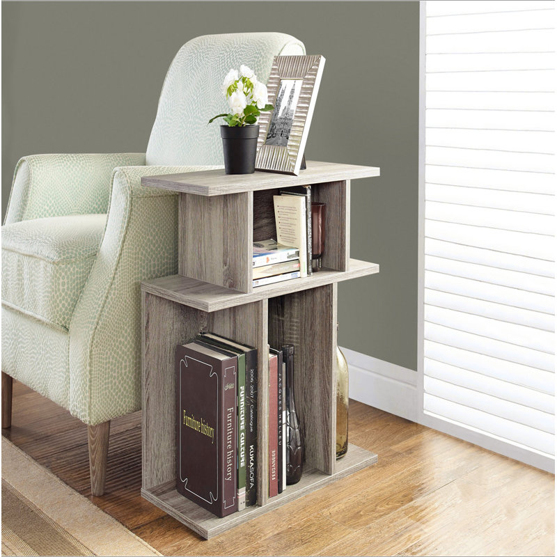 Table d'appoint, table d'appoint, table de bout, table de chevet, lampe, salon, chambre à coucher, Taupe, Taupe