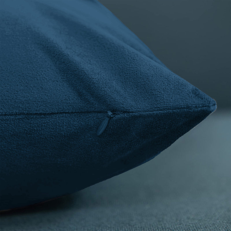 Luxury Velvet Soft Decorative Throw Cushion Cover Set of 8 Multi Colors, Navy Blue