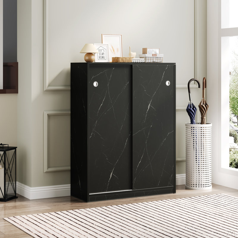 Marble Shoe Cabient With Sliding Door Have 6 Layers Can Storage At Least30 Pairs Shoes