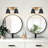 16" 2-Light Dimmable Black Gold Bathroom Vanity Light with Metal Shade-1351133703