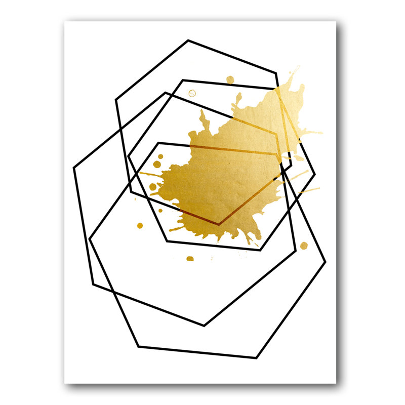 Gilt Mod III - impression d'art graphique, H 16 po x l 12 po x P 1 po