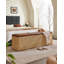 Banc de rangement bohémien en faux bois massif