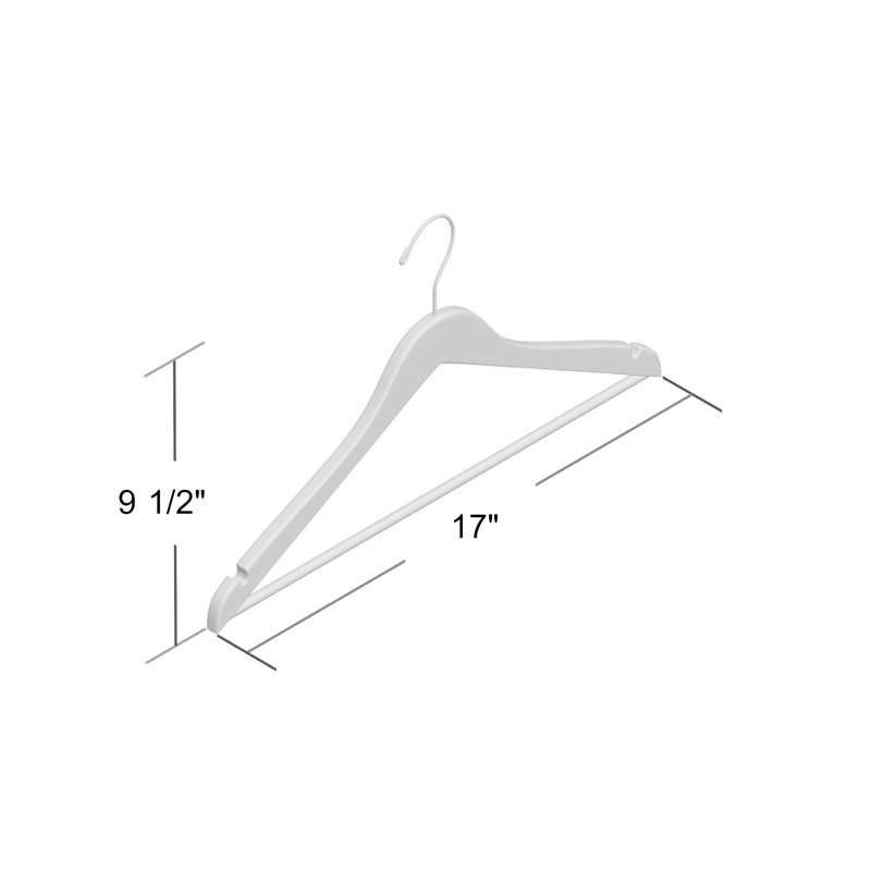 Wood Standard Hanger for Dress/Shirt/Sweater, Walnut/Brass, 25