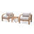 Hermes 3pc Outdoor Patio FSC Certified Wood Seating Set