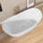 Vastwild 51'' Acrylic White Freestanding Bathtub Double Slipper Soaking Tub with Overflow Oval Shape