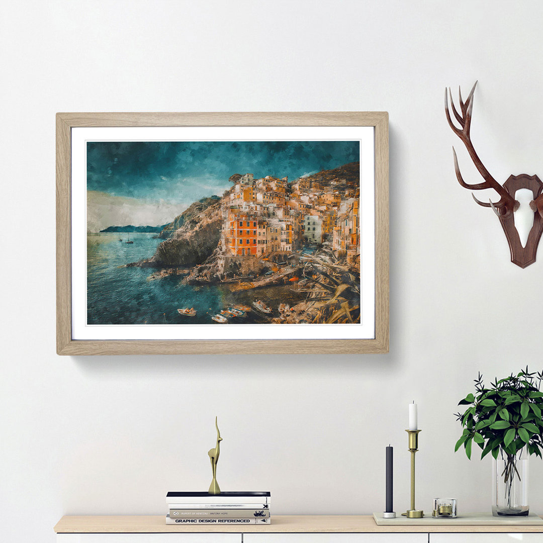 Riomaggiore Cinque Terre in Italy - Framed Print