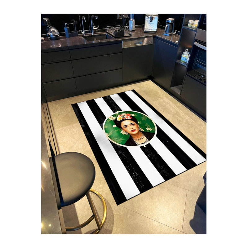 Tapis lavable Frida Kahlo, Rectangle 2 pi 4 po x 4 pi