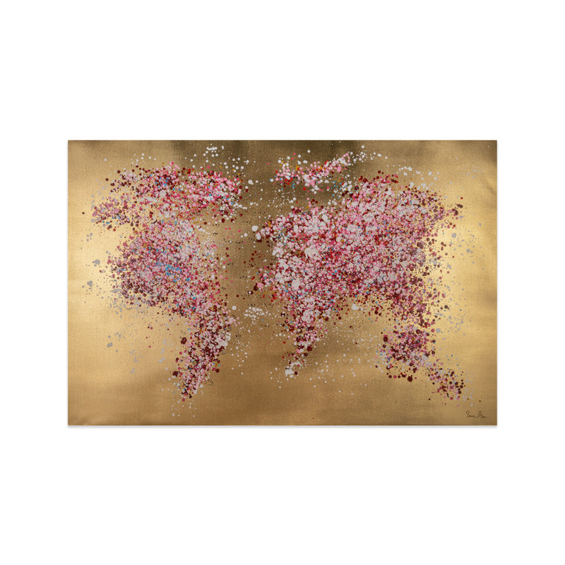 Hand -painted flowering world acrylic painting