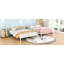 Lit superposé double au-dessus de grand lit double en métal, blanc - Conception moderne en fer pour les chambres à coucher avec coffre-fort et garde-corps-858001292