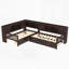 Lit plateforme en L simple avec lit gigogne-1038956683