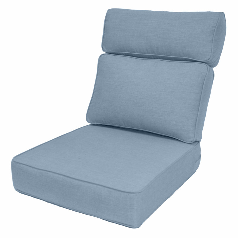Sunbrella® Outdoor Lounge Chair Seat/Back Cushion, Spectrum Denim