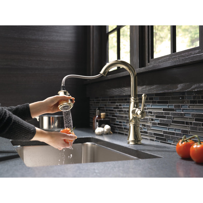Cassidy Bar Faucet with Pull Down Sprayer, Polished Nickel
