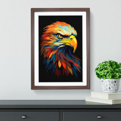 Eagle Minimalism - Single Picture Frame Print on Wood