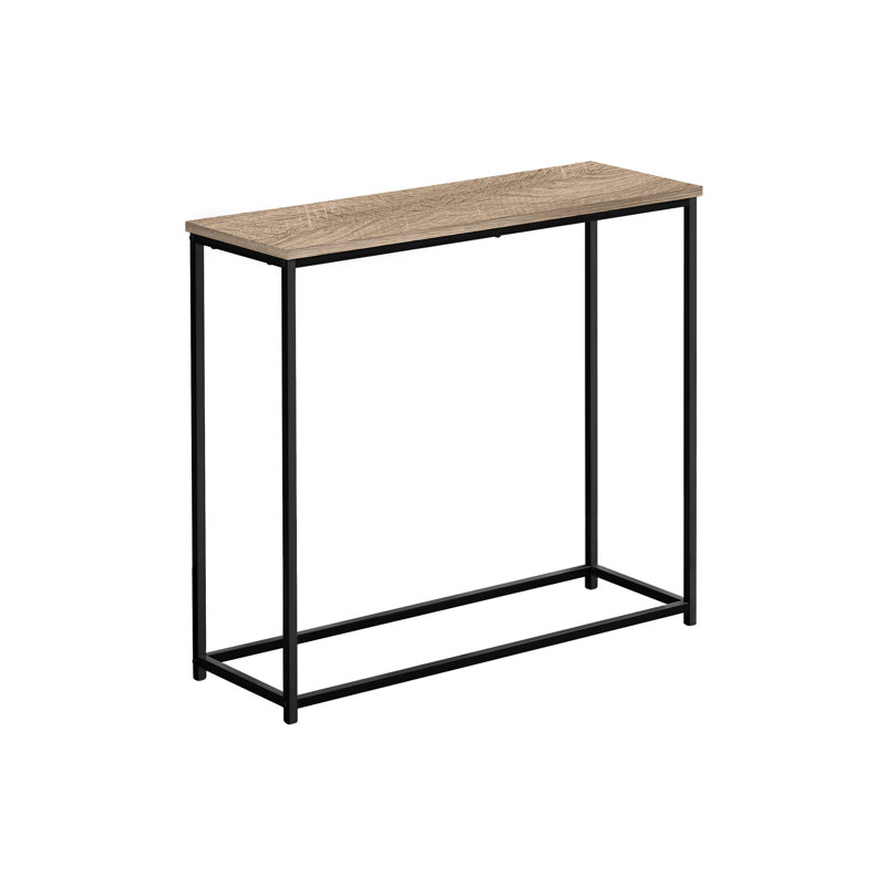 Console de salon au design moderne - Stratifié brun et métal noir étroit pour une utilisation en métal taupe