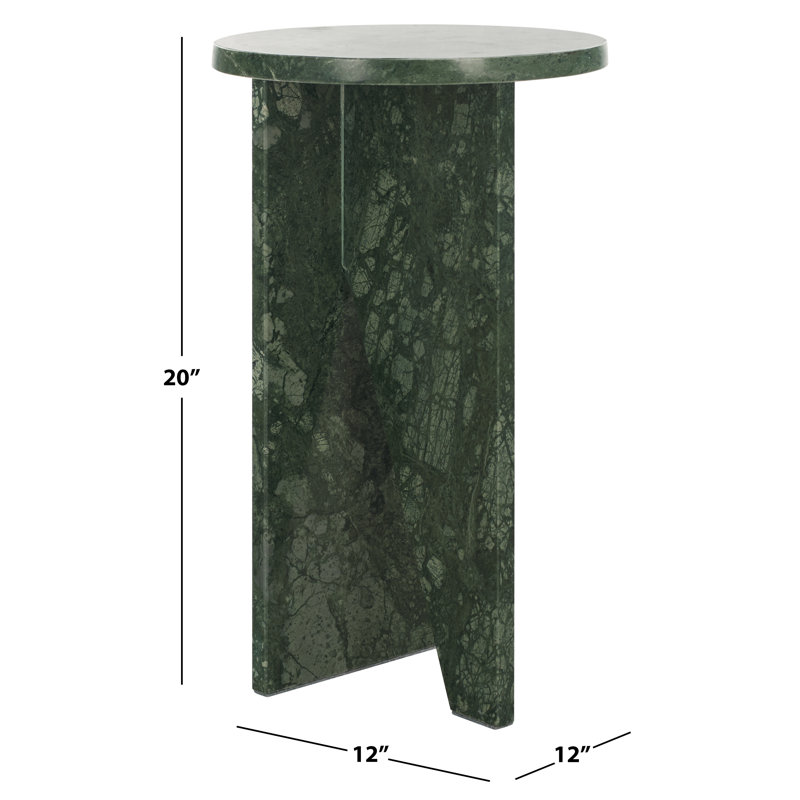 Devlin Marble Drink Table, Dark Green