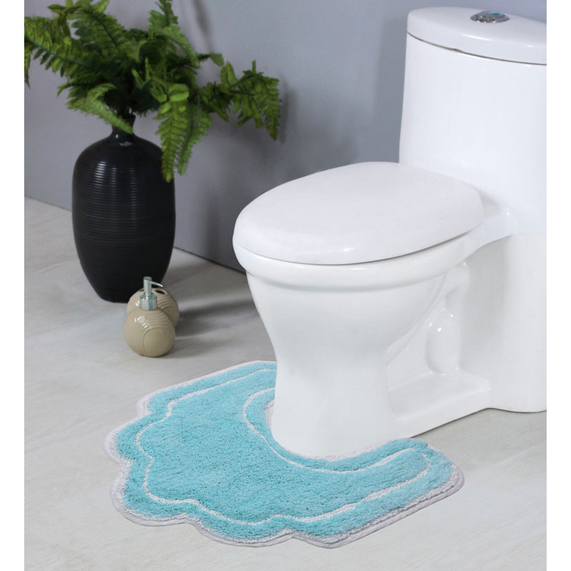 Tapis pour salle de bain Dobrinka, Turquoise, 20 po x 20 po (contour)