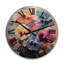 Horloge murale en bois massif Mujtaba-324849347