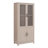Cabbar Bookcase with Adjustable Shelves and Tempered Glass Doors in (Set of 2)-1923033352