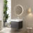 Lybarger 24'' Striped Single Bathroom Vanity with Solid Surface Top