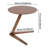 20" Modern Minimalist Geometric Slanted Wooden Round-Top Coffee Table Side Table-877097627