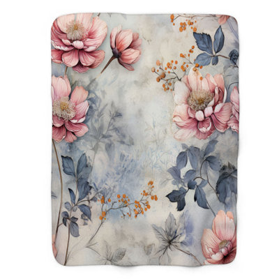 Grunge Blossoms - 1 Piece Premium Blanket