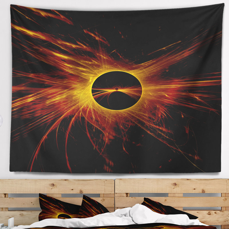 Tapisseriee de soleil solaire foncé abstrait, H 68 po x l 80 po