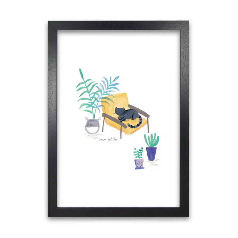Cay And Scandi Chair by Laura Irwin - Print, Black Framed, 84cm H x 59.4cm W x 3cm D
