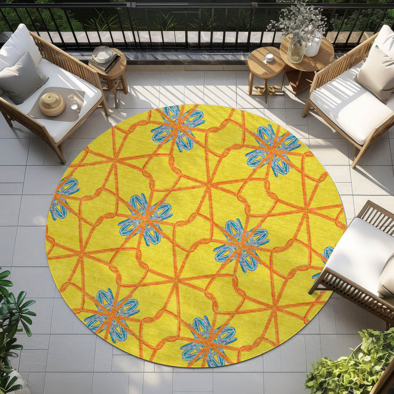  Tapis Chayden avec envers antidérapant, Rond 8 pi