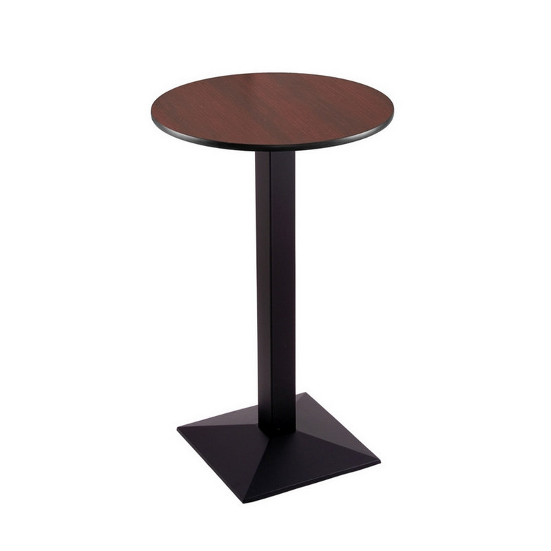 Table piédestal à hauteur de comptoir, Diamètre de 24 po, Noir, 42"