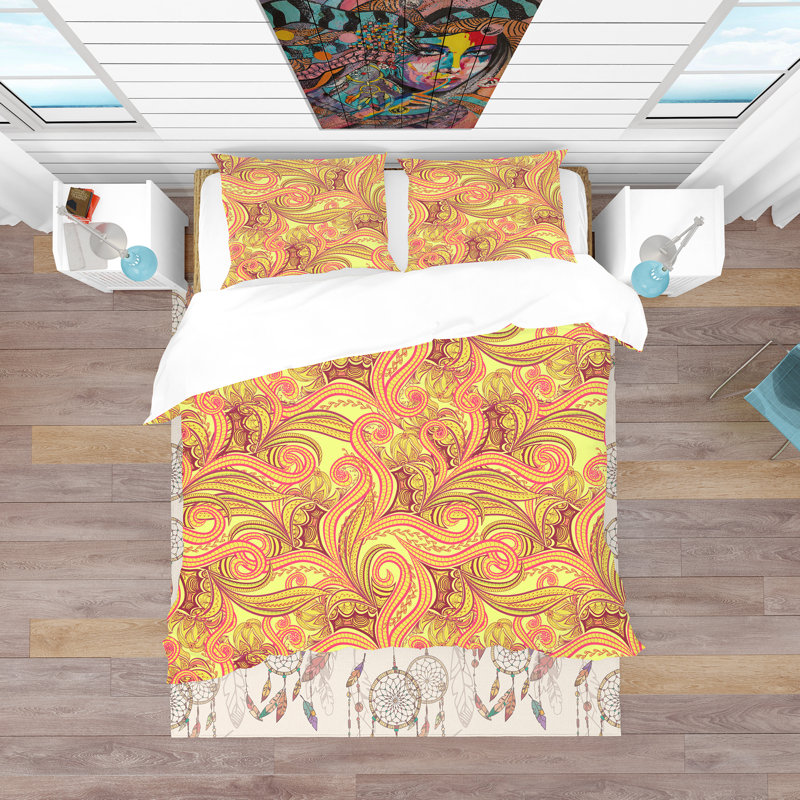 Ensemble de housse de couette bohème et éclectique, Housse de couette très grand + 2 taies décoratives