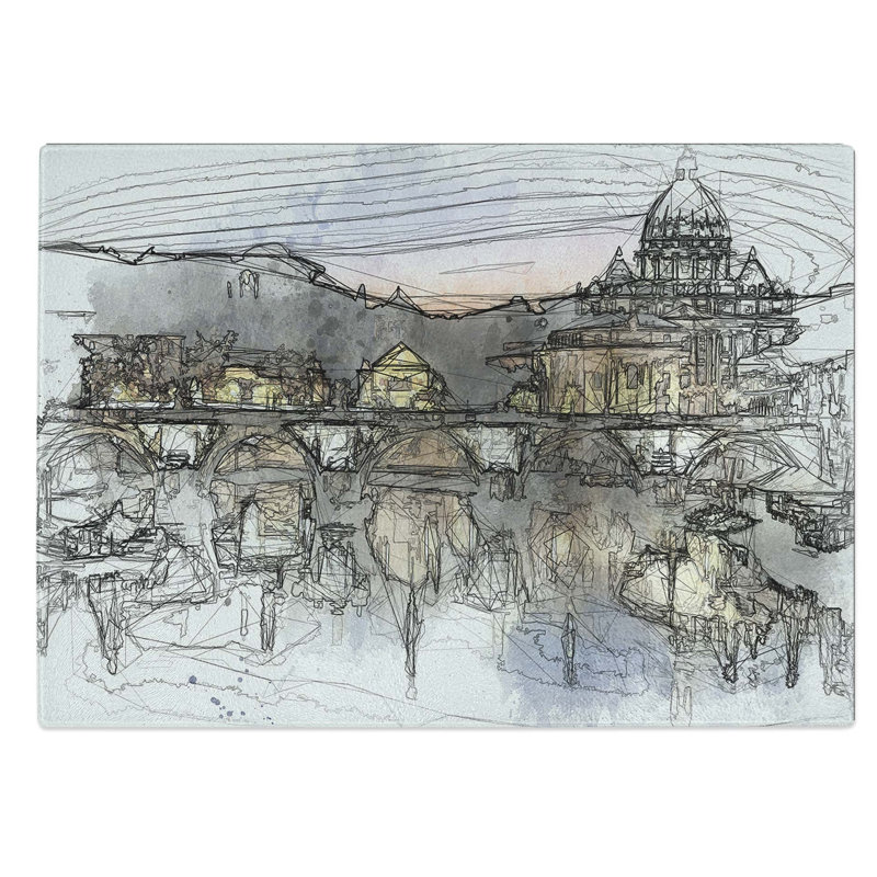 Tempered Glass St. Peter's Basilica in Rome Italy Chopping Board, 39 cm W x 28.5 cm L