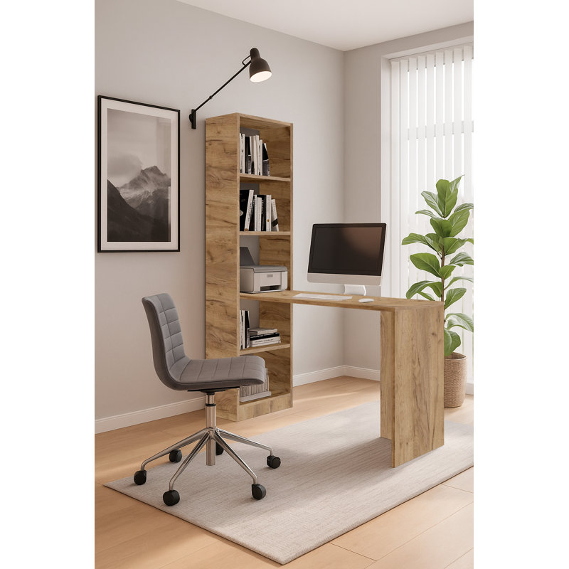 Meyersdale Modular Writing Desk, Oak