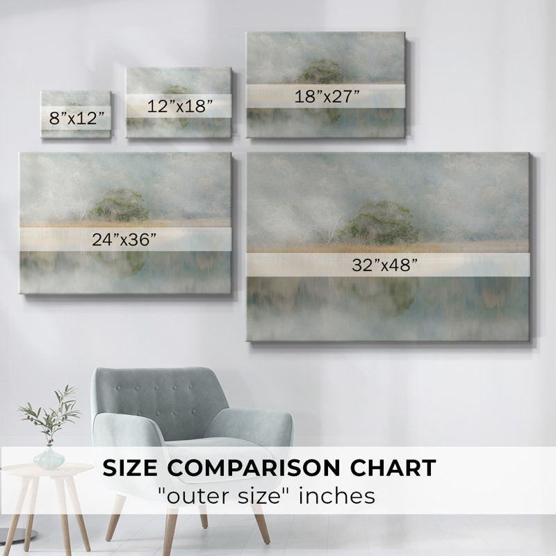 Silent Morning River - toile tendue avec châssis, H 12 po x l 18 po