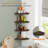 Floating Corner Shelves For Wall Set Of 4, Small Corner Bookshelf For Bedroom Books, Round Wooden Corner Shelf Wall Mount  (Dark Brown)