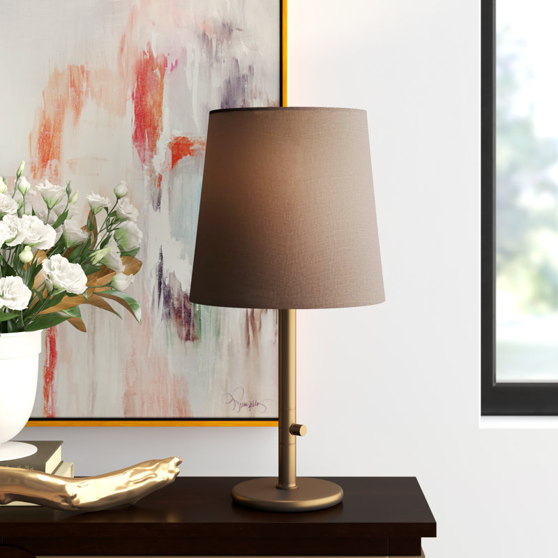 Buster Chica Table Lamp, Smoke Gray, Aged Brass