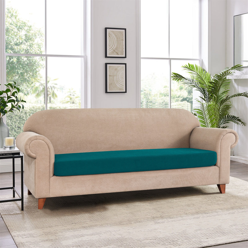 Box Cushion Sofa Slipcover, Blue