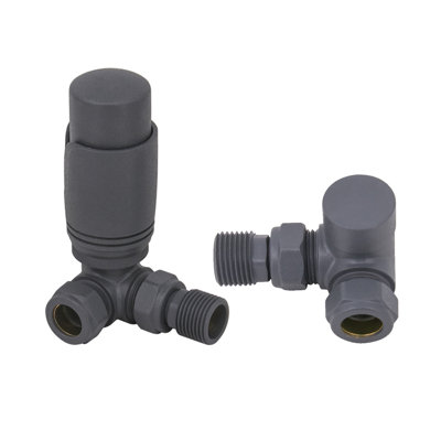 Corner Manual Valve And Thermostatic Radiator Heated Towel Rail Valve Anthracite