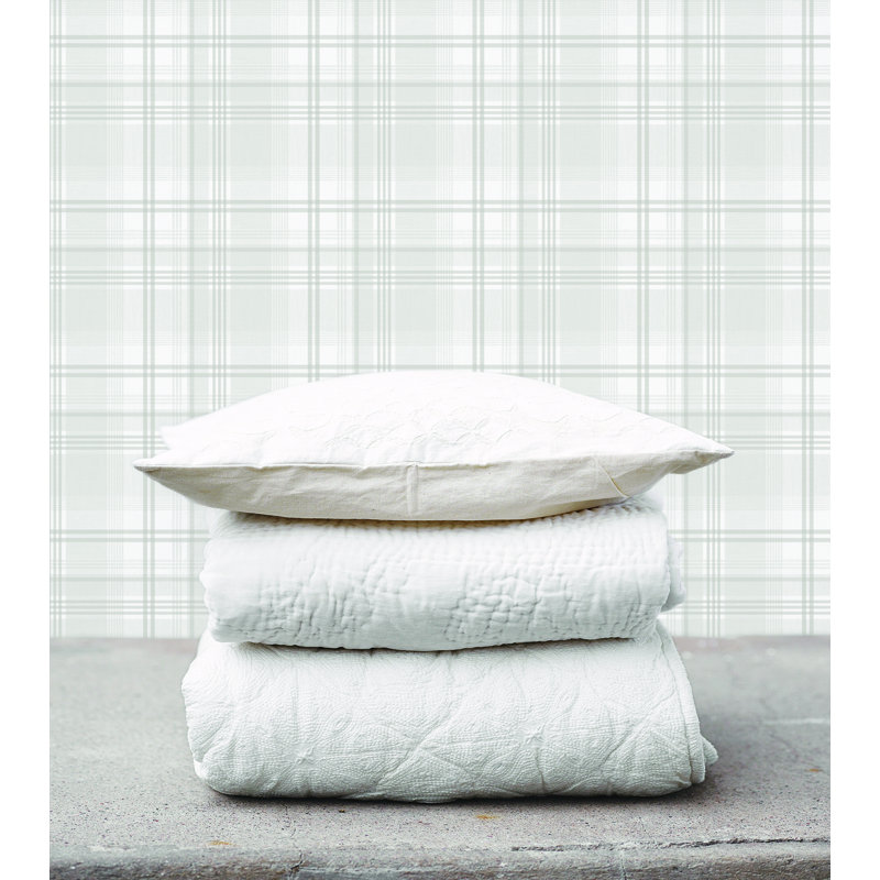 10m x 53cm Matte Wallpaper Roll, Light Grey/White