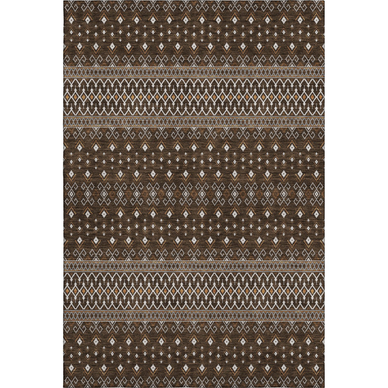 Premium Machine Washable Prisco Chocolate Rug