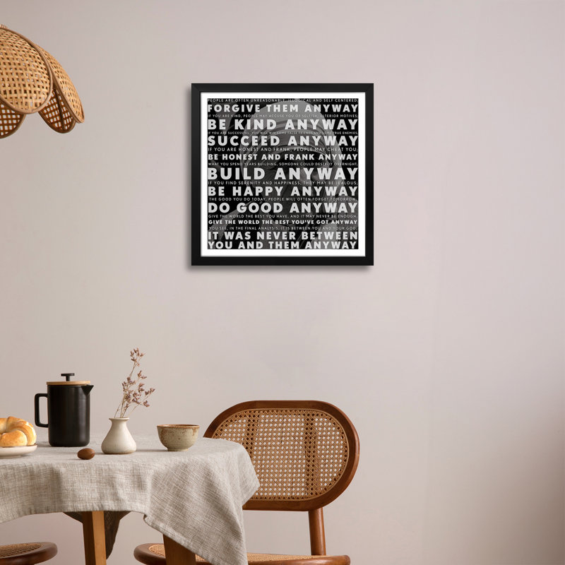 Affiche encadrée par Mother Teresa, H 16 po x l 16 po