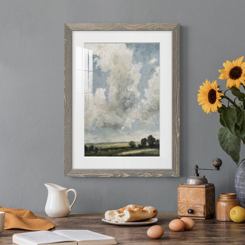 Gathering Clouds Premium encadré mat - prêt à être accroché, H 31,5 po x l 23,5 po x P 1 po, Encadré gris clair