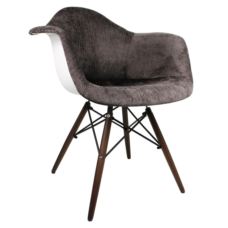 Fauteuil en velours de 24,5 po Balpreet, Brun