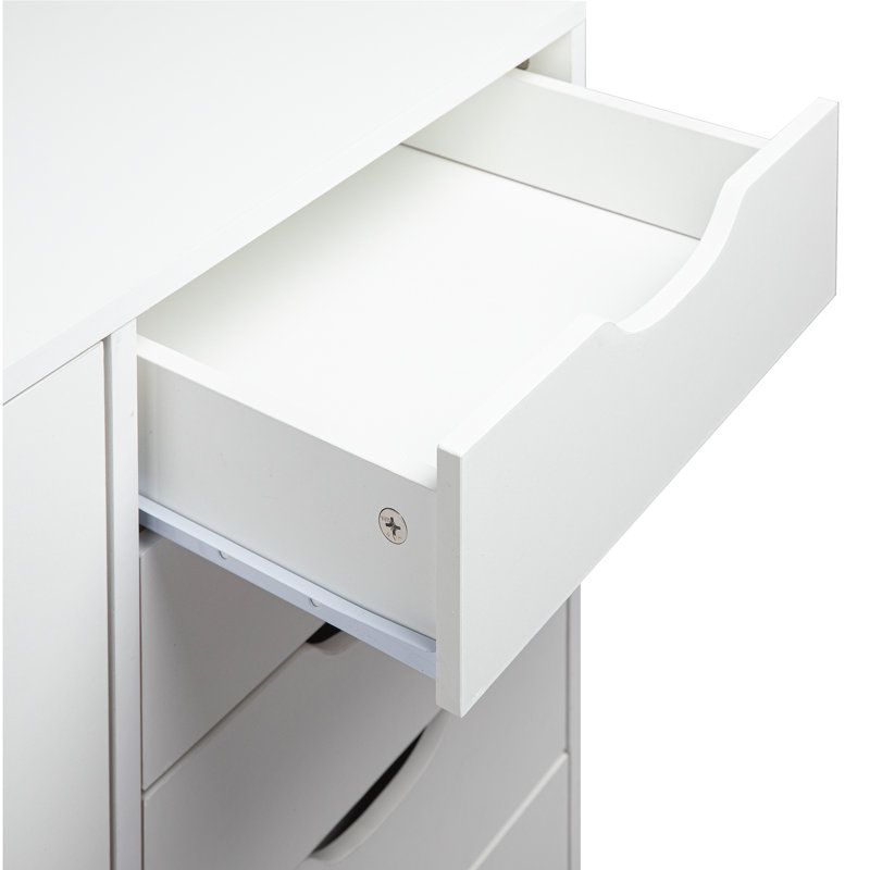 Classeur de bureau 5 tiroirs Coheman, Blanc