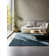 Solid Colour Machine Woven Teal Area Rug