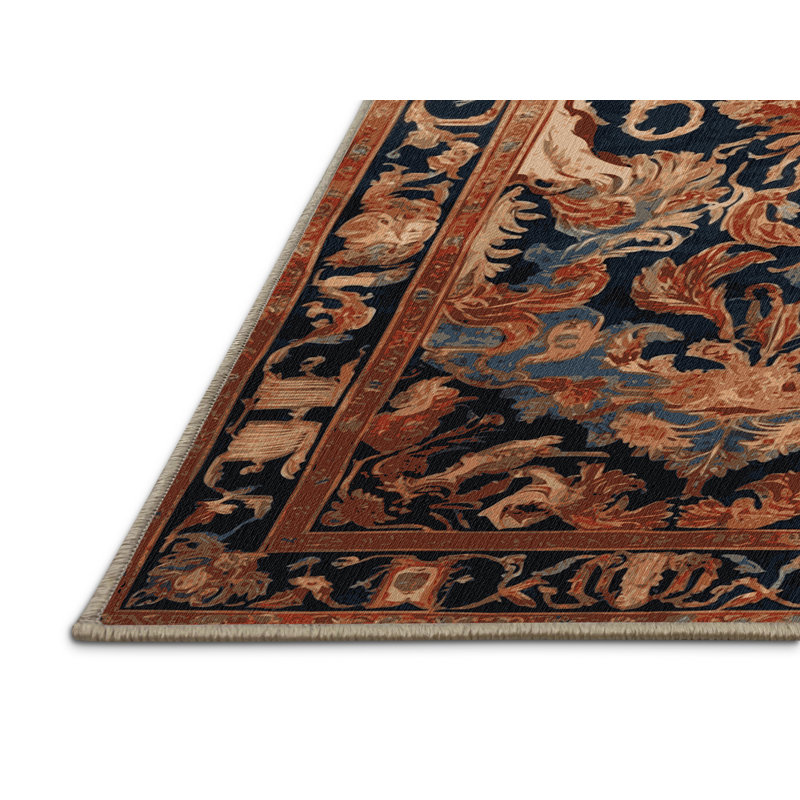 Tapis brun français lavable à la machine, Rectangle 4 pi x 6 pi