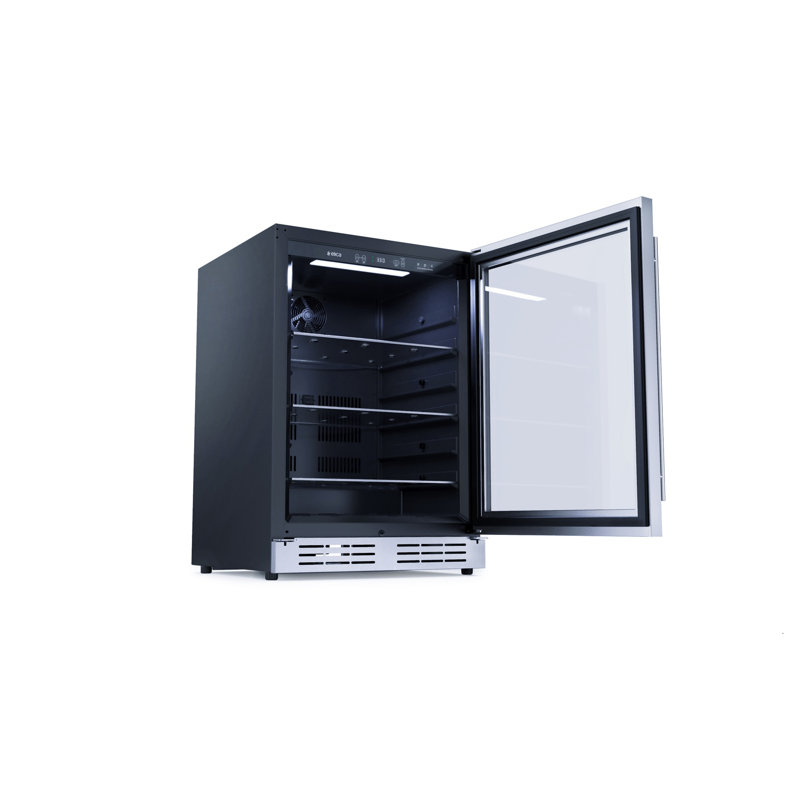 Elica 23.43'' W Freestanding 100 Cans (12 oz.) 4.8 Cubic Feet Beverage Cooler with Reversible Door